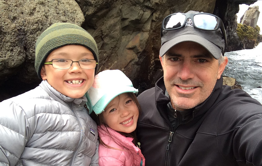 Family selfie at Pfieffer Beach, Big Sur