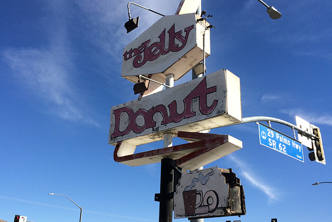 Stop at The Jelly Donut on 29 Palms Hwy before heading into the western entrance of the park.
