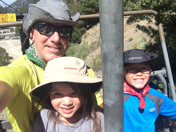 Mt Baldy ski lift family selfie