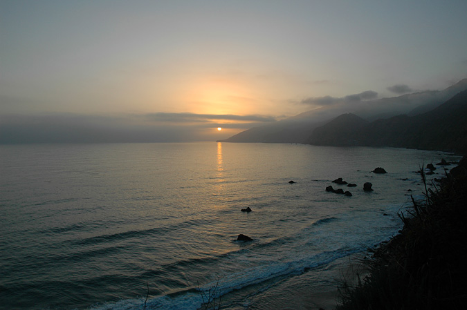 View of the sunset from Kirk Creek Campground, Big Sur