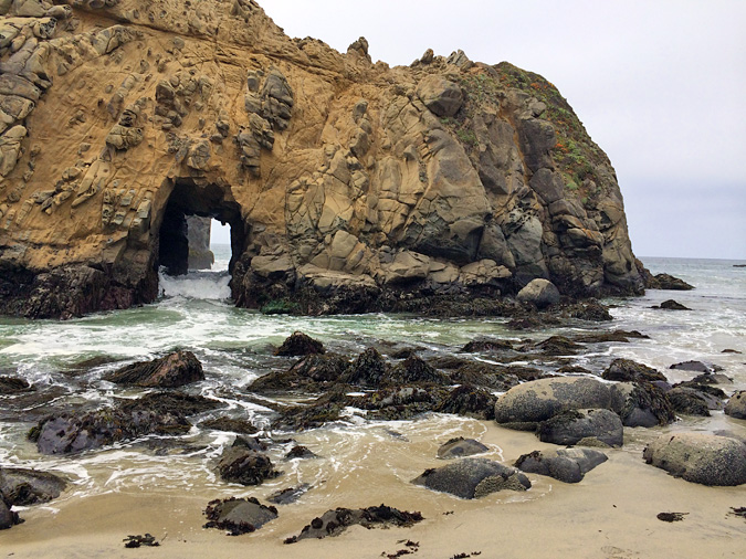 I could watch the waves wash through this rock all day. Pfeiffer Beach State Park, Big Sur